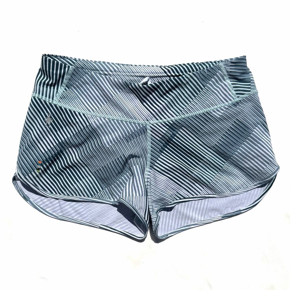 Smartwool Athletic Shorts Womens XS Blue Print Lined Running Gym Workout